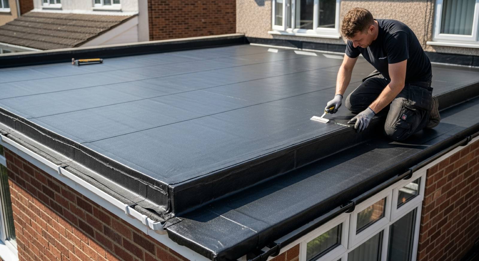 EPDM flat roof installation in Folkestone